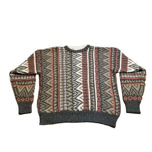 Cotton Traders North Winds Sweater Size Medium Thick Vintage Shetland 100% Wool